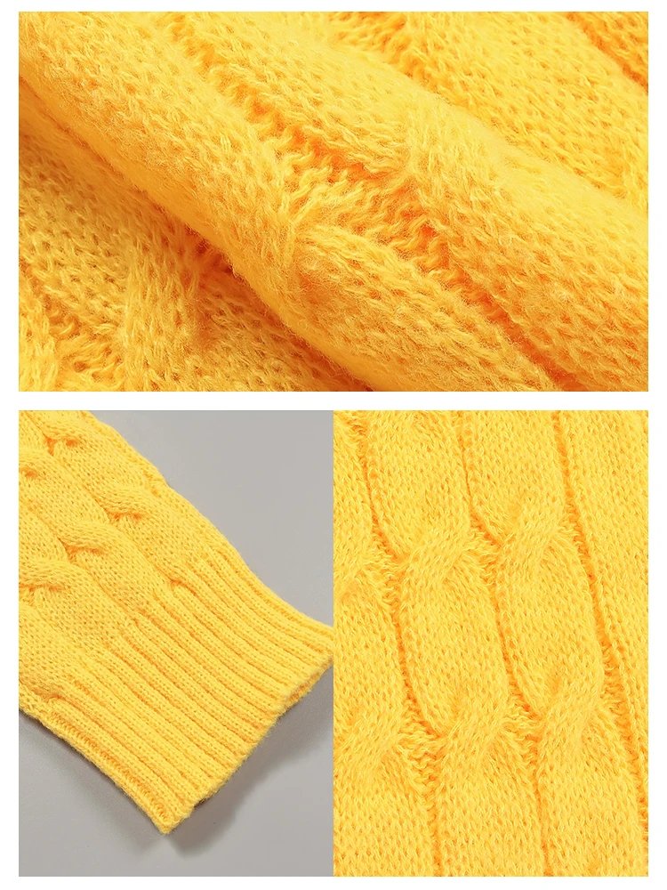 2023 Autumn and Winter New Fashion Women's Cardigan Long Sleeve Sweater with Pockets Women's Cardigan Chunky Knit Top Sweater