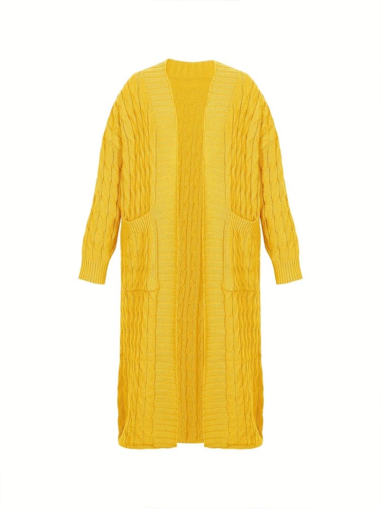 2023 Autumn and Winter New Fashion Women's Cardigan Long Sleeve Sweater with Pockets Women's Cardigan Chunky Knit Top Sweater