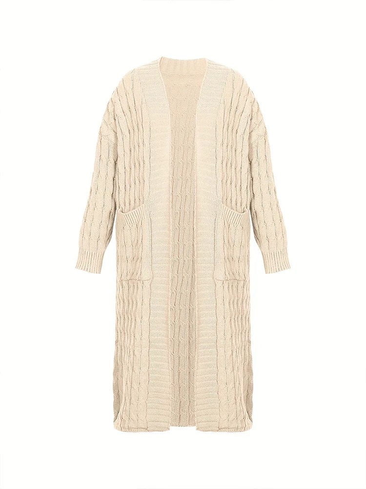 2023 Autumn and Winter New Fashion Women's Cardigan Long Sleeve Sweater with Pockets Women's Cardigan Chunky Knit Top Sweater