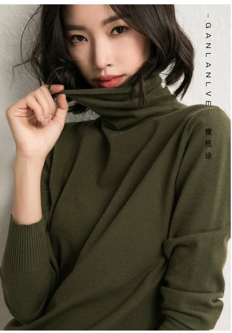 Autumn Winter Sweater Turtleneck Slim Fit Basic Pullovers 2023 Fashion Korean Knit Tops Bottoming Womens Sweater Stretch Jumpers