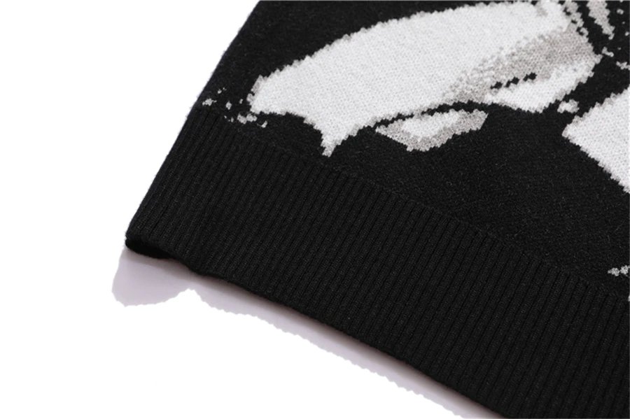 Mens Hip Hop Streetwear Harajuku Sweater Vintage Japanese Style Anime Girl Knitted 2022 Cotton Pullover Sweaters Male