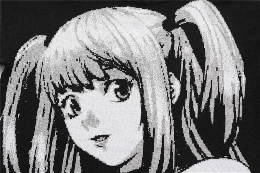 Mens Hip Hop Streetwear Harajuku Sweater Vintage Japanese Style Anime Girl Knitted 2022 Cotton Pullover Sweaters Male