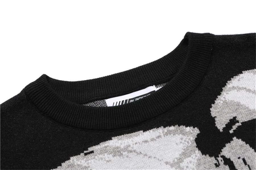 Mens Hip Hop Streetwear Harajuku Sweater Vintage Japanese Style Anime Girl Knitted 2022 Cotton Pullover Sweaters Male
