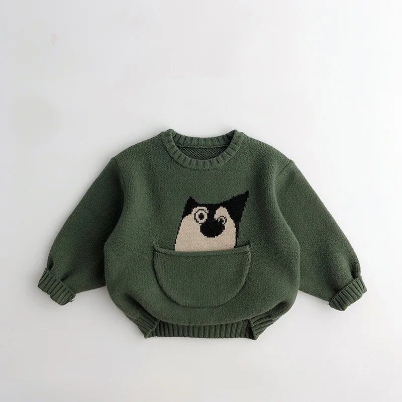 Kids Clothes Sweaters Cartoon Boys Knitwear Korean Style Children Pullover Outwear