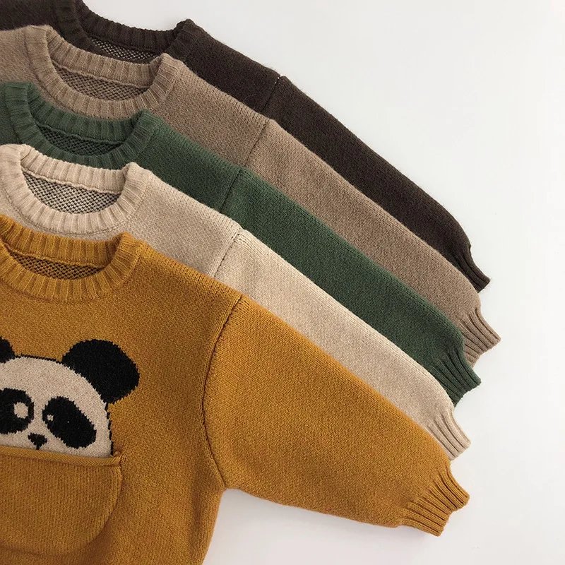Kids Clothes Sweaters Cartoon Boys Knitwear Korean Style Children Pullover Outwear