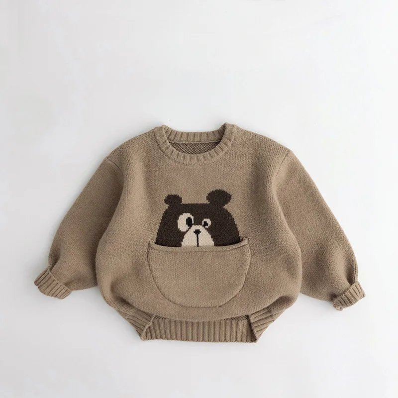 Kids Clothes Sweaters Cartoon Boys Knitwear Korean Style Children Pullover Outwear