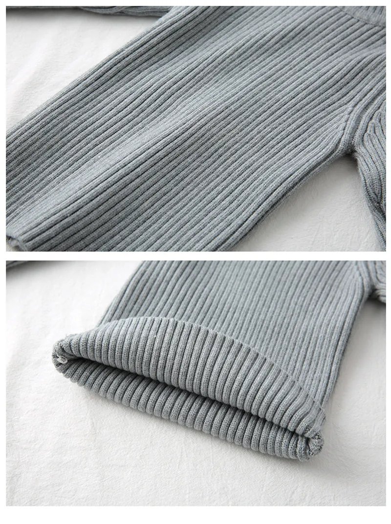 Baby Girls Winter Turtleneck Knitted Sweaters Clothes 2023 Autumn Children Boys Pullover Kids Knitwear