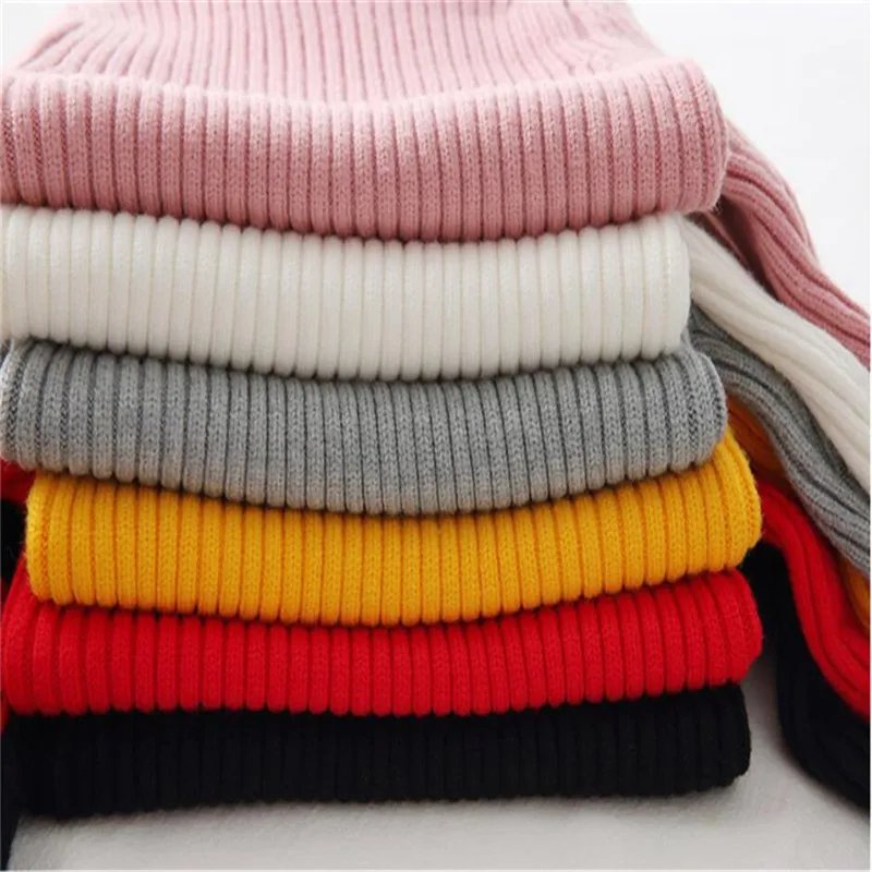 Baby Girls Winter Turtleneck Knitted Sweaters Clothes 2023 Autumn Children Boys Pullover Kids Knitwear
