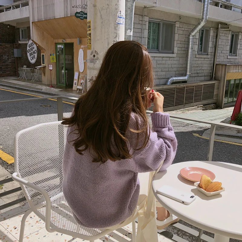 10 Colors Pink Women Sweater Womens Winter Sweaters Pullover Female Knitting Overszie Long Sleeve Loose Knitted Outerwear White