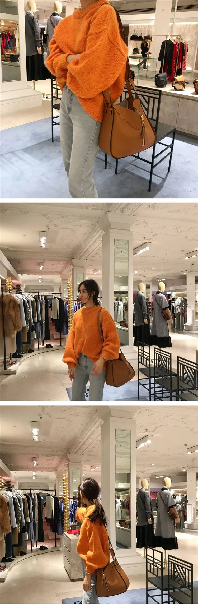 10 Colors Pink Women Sweater Womens Winter Sweaters Pullover Female Knitting Overszie Long Sleeve Loose Knitted Outerwear White