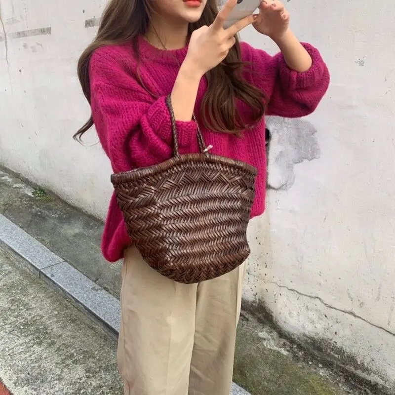 10 Colors Pink Women Sweater Womens Winter Sweaters Pullover Female Knitting Overszie Long Sleeve Loose Knitted Outerwear White