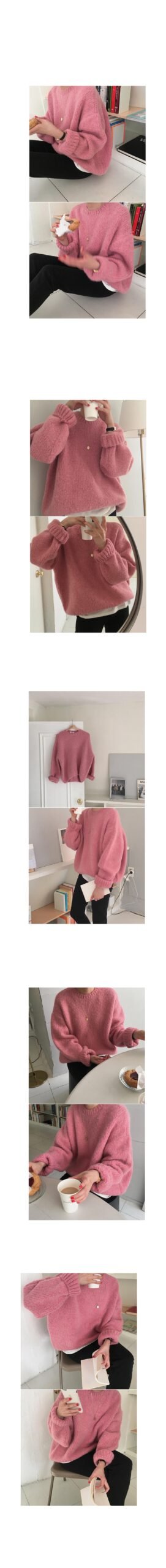 10 Colors Pink Women Sweater Womens Winter Sweaters Pullover Female Knitting Overszie Long Sleeve Loose Knitted Outerwear White