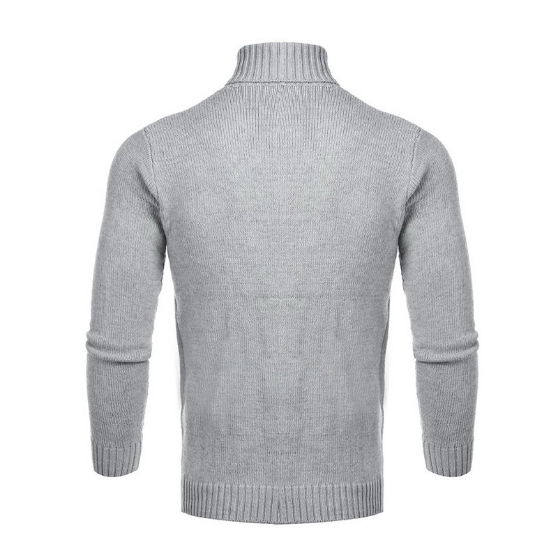 Autumn Winter Men's Warm Sweater Long Sleeve Turtleneck Sweater Retro Knitted Sweater Pullover Sweater