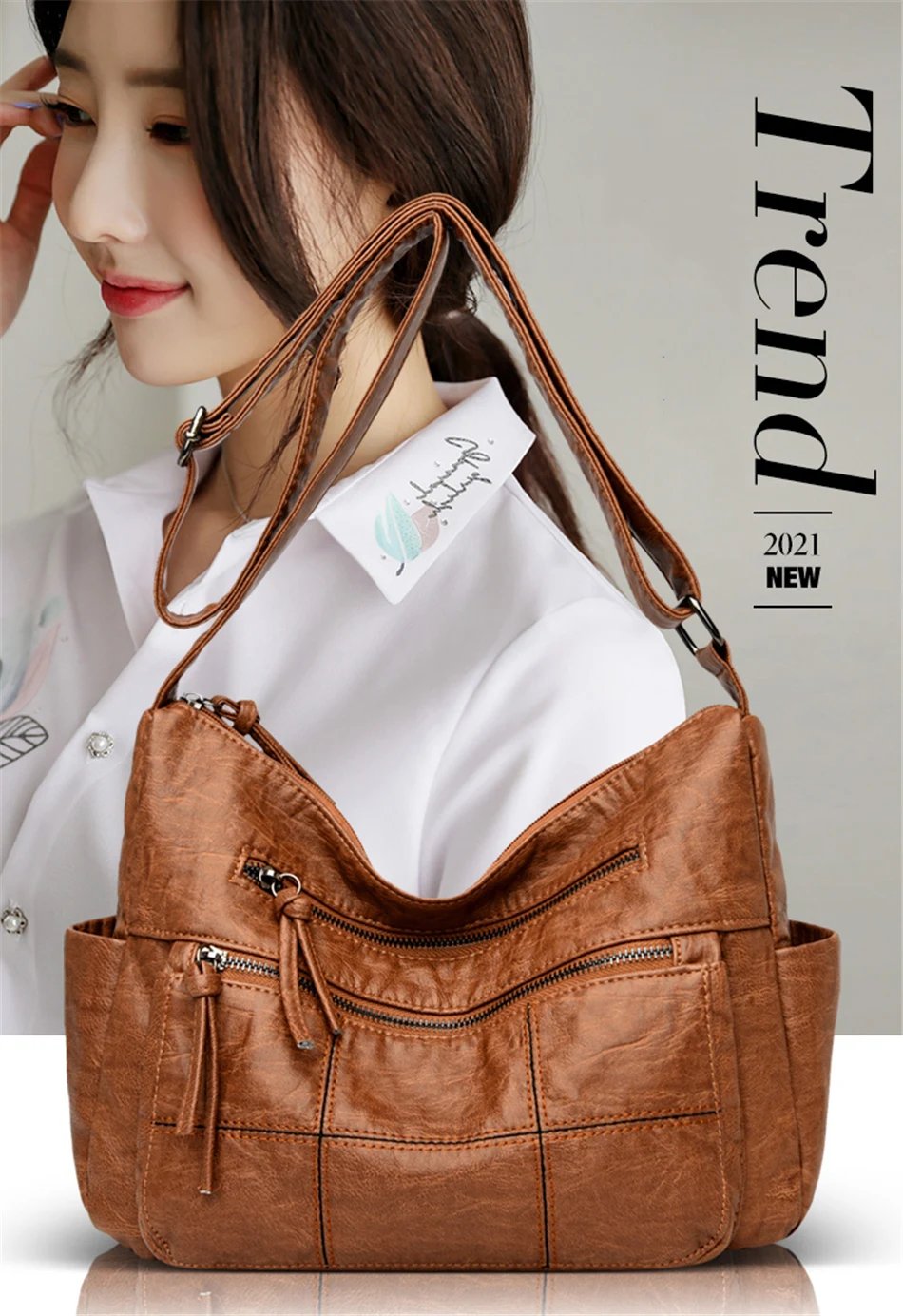 Soft Leather Shoulder Crossbody Bags for Women 2023 New Luxury Handbags Women Bags Designer Messenger Bag Purses and Handbags