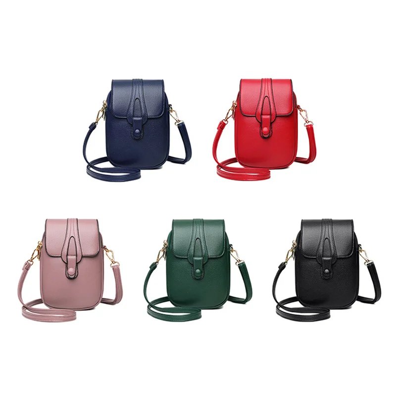 Simple Design PU Leather Crossbody Shoulder Bags for Women Spring Retro Branded Handbags and Purses Ladies Mobile Phone sac