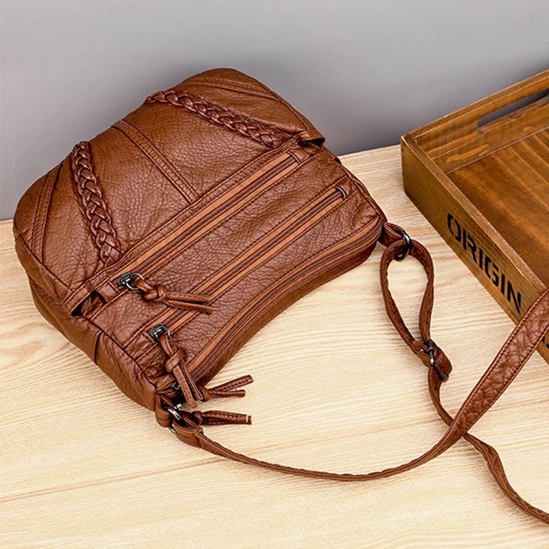 Winter New Shoulder Bag For Women Soft PU Leather Crossbody Bag Vintage Messenger Bag Lady Handbag Brands Lady Pouch