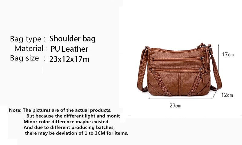 Winter New Shoulder Bag For Women Soft PU Leather Crossbody Bag Vintage Messenger Bag Lady Handbag Brands Lady Pouch