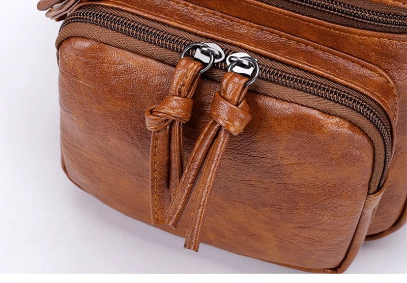 Vintage Crossbody Bag Women Soft PU Leather Shoulder Bag Multifunction Messenger Bag Small Square Bag Big Capacity Bag