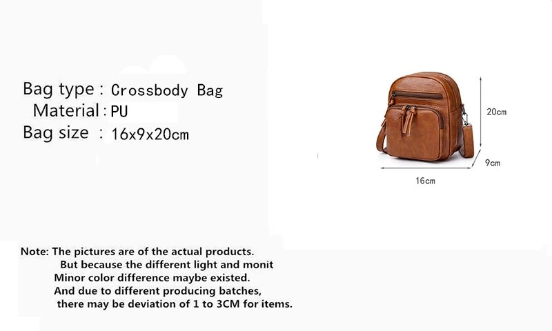 Vintage Crossbody Bag Women Soft PU Leather Shoulder Bag Multifunction Messenger Bag Small Square Bag Big Capacity Bag