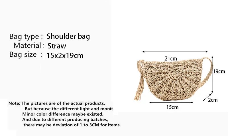 New Half Round Straw Bags for Women Summer Beach Rattan Bag Handmade Woven Half Moon Crossbody Handbags Bohemia New Half Round Straw Bags for Women Summer Beach Rattan Bag Handmade Woven Half Moon Crossbody Handbags Bohemia