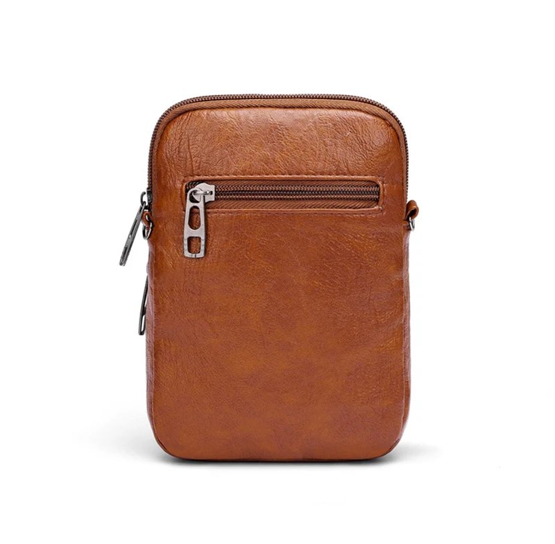 Retro Women's Handbag Soft Leather Shoulder Messenger Bag Cellphone Crossbody Bag Multifunction Square Bag Shopping Purse Bolsa