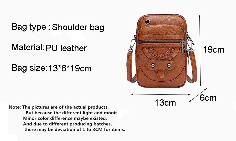 Retro Women's Handbag Soft Leather Shoulder Messenger Bag Cellphone Crossbody Bag Multifunction Square Bag Shopping Purse Bolsa