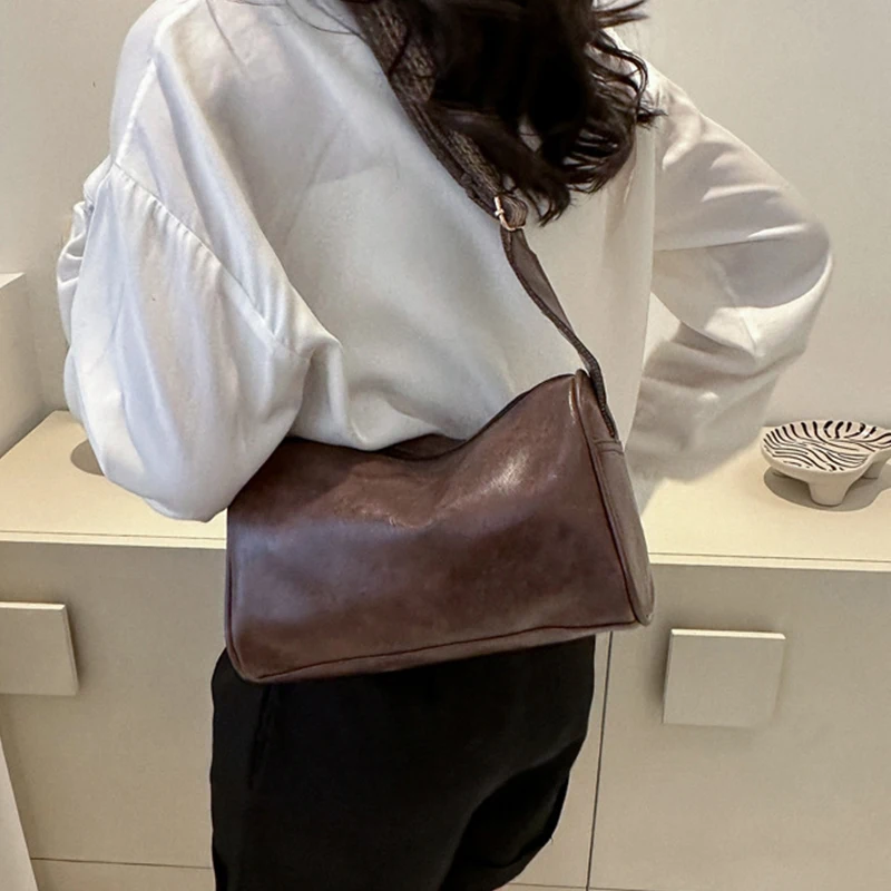 Vintage PU Leather Boston Women Small Handbag and Purse Fashion Designer Crossbody Bag Female Casual Travel Pillow Shoulder Bag Vintage PU Leather Boston Women Small Handbag and Purse Fashion Designer Crossbody Bag Female Casual Travel Pillow Shoulder Bag