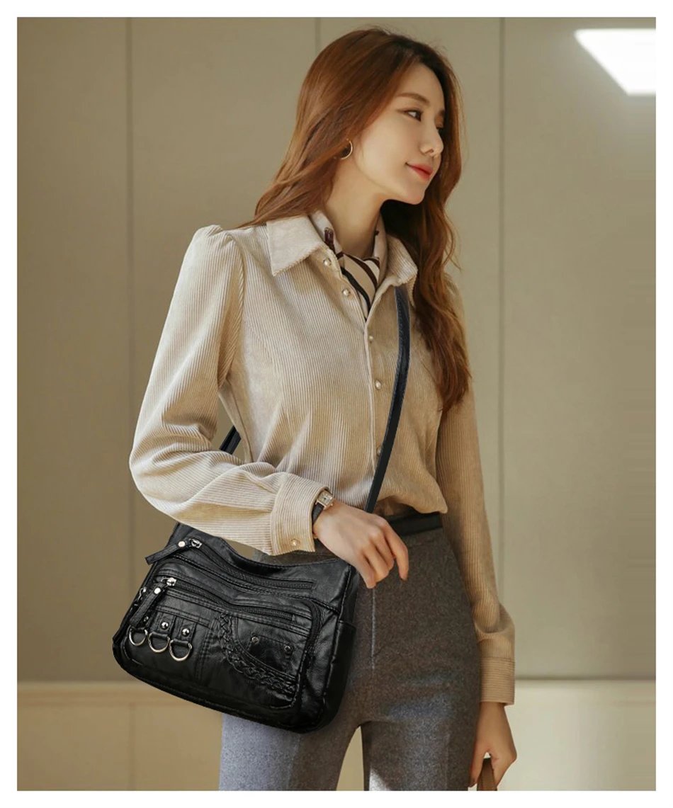 Pu Leather Luxury Purses and Handbags 2023 High Quality Women's Bag Design Multi-pocket Ladies Crossbody Shoulder Bags