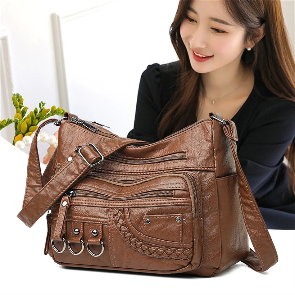 Pu Leather Luxury Purses and Handbags 2023 High Quality Women's Bag Design Multi-pocket Ladies Crossbody Shoulder Bags