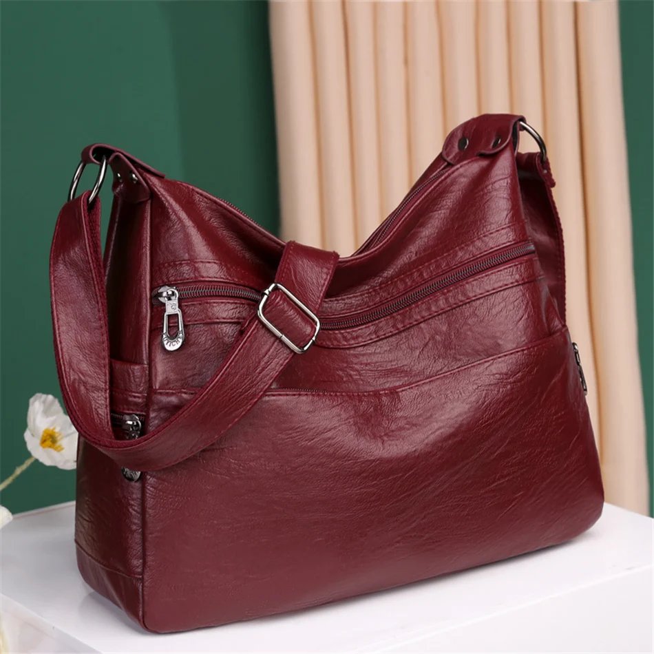 3 Layers Zippers Shoulder Handbag High Quality Big Shoulder Crossbody Bags Luxury Designer Messenger Sac Small Casual Tote Bags