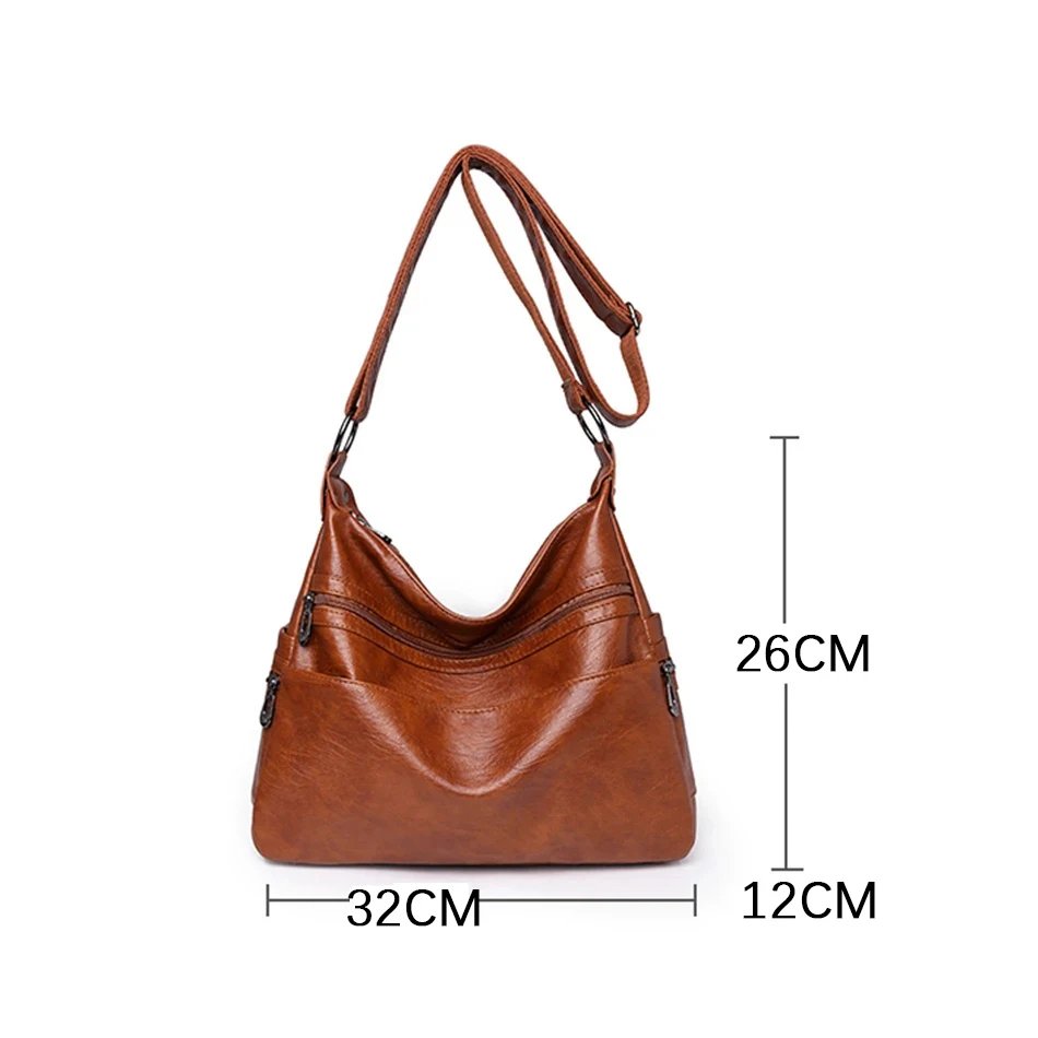 3 Layers Zippers Shoulder Handbag High Quality Big Shoulder Crossbody Bags Luxury Designer Messenger Sac Small Casual Tote Bags