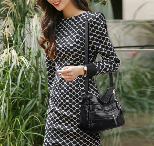 High Quality Women's Soft Leather Shoulder Bags Multi-Layer Classic Crossbody Bag Luxury Designer Handbag And Purse