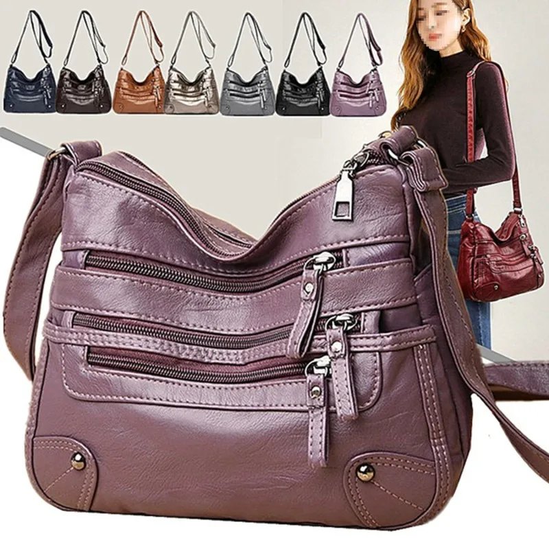 High Quality Women's Soft Leather Shoulder Bags Multi-Layer Classic Crossbody Bag Luxury Designer Handbag And Purse