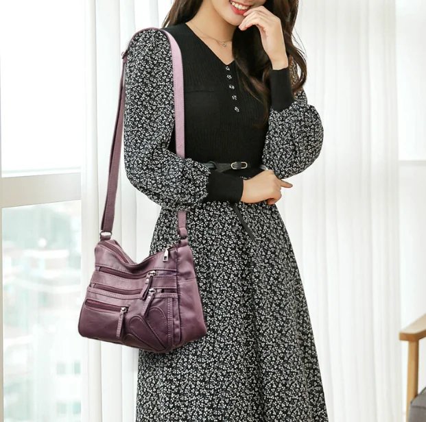 High Quality Women's Soft Leather Shoulder Bags Multi-Layer Classic Crossbody Bag Luxury Designer Handbag And Purse