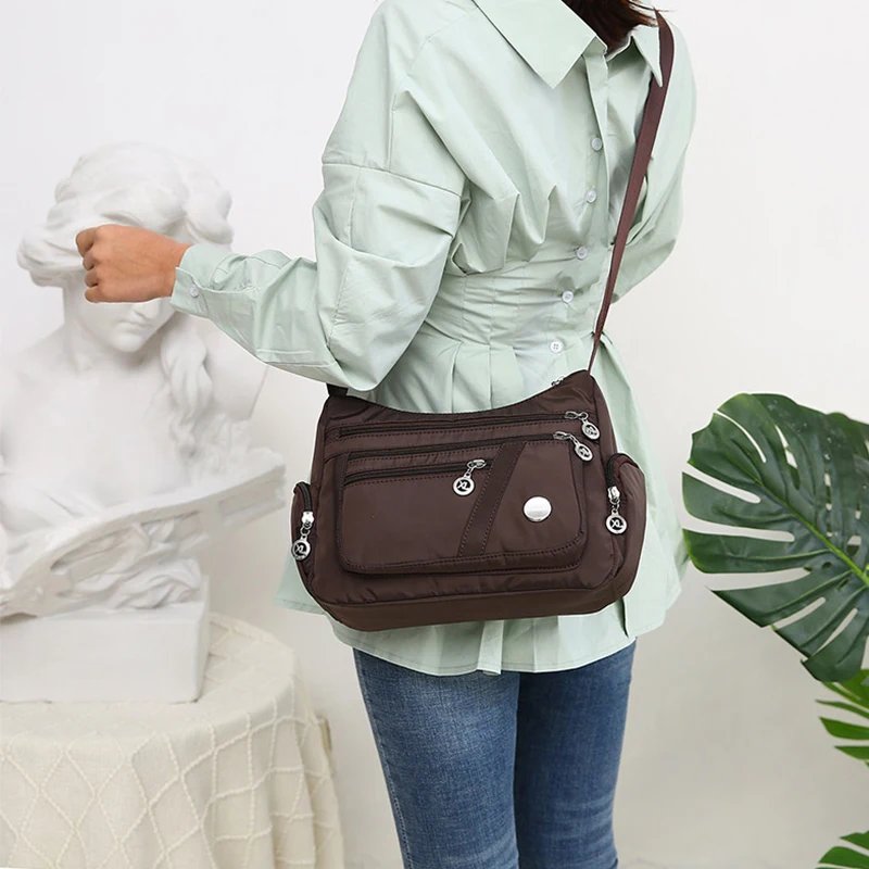 Oxford Waterproof Shoulder Bag Women Casual Crossbody Bag Multifunction Shopping Handbag Large Capacity Messenger Bag