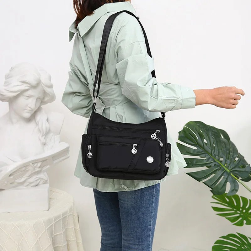 Oxford Waterproof Shoulder Bag Women Casual Crossbody Bag Multifunction Shopping Handbag Large Capacity Messenger Bag