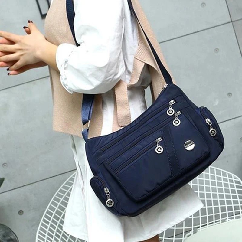 Oxford Waterproof Shoulder Bag Women Casual Crossbody Bag Multifunction Shopping Handbag Large Capacity Messenger Bag