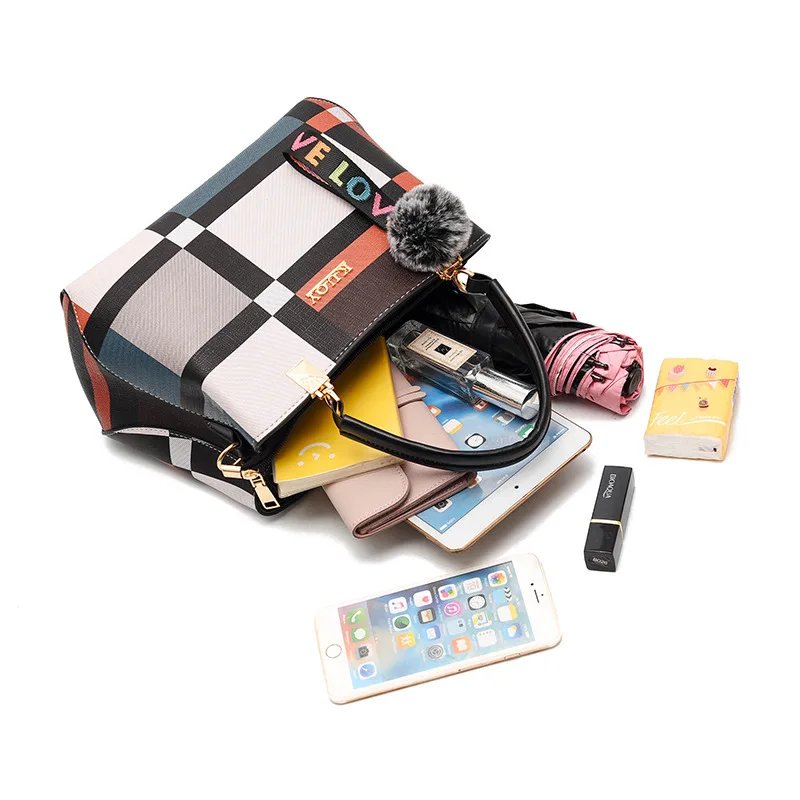 New Luxury Handbag Women Stitching Wild Messenger Bags Designer Brand Plaid Shoulder Bag Female Ladies Totes