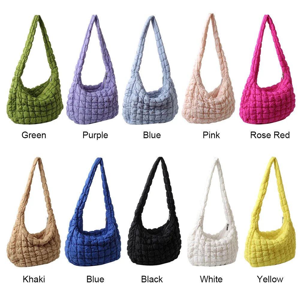 Quilted Padded Crossbody Bag for Women Pleated Bubbles Cloud Shoulder Bags Large Tote Bucket Designer Bag Ruched Handbags 2023