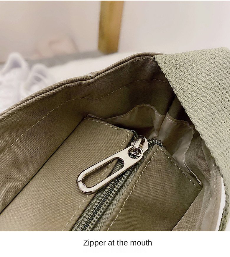 Women's Bag Shopper Simple Fashion Zipper Handbags Nylon Waterproof Solid Crossbody Large Capacity Tote Shoulder Bags For Women