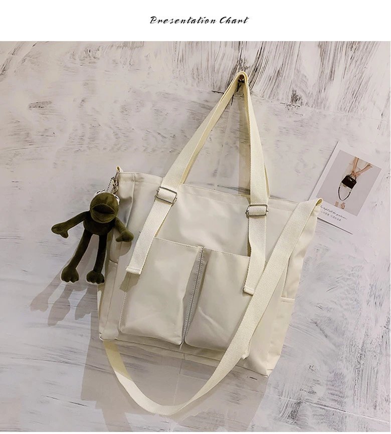 Women's Bag Shopper Simple Fashion Zipper Handbags Nylon Waterproof Solid Crossbody Large Capacity Tote Shoulder Bags For Women