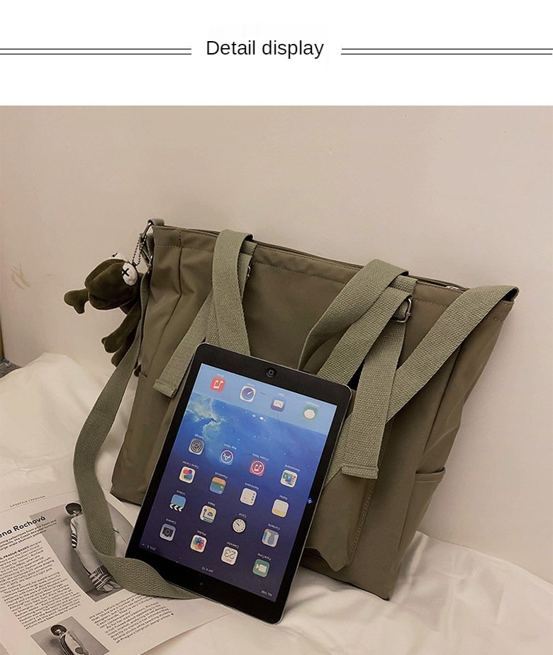 Women's Bag Shopper Simple Fashion Zipper Handbags Nylon Waterproof Solid Crossbody Large Capacity Tote Shoulder Bags For Women