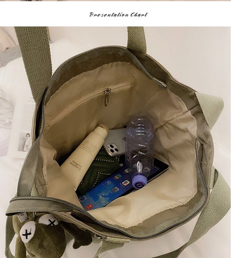 Women's Bag Shopper Simple Fashion Zipper Handbags Nylon Waterproof Solid Crossbody Large Capacity Tote Shoulder Bags For Women