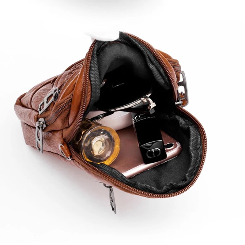 Multi-Functional Soft PU Leather Small Shoulder Bag For Women Vintage Crossbody Bag Cash Purse Cell phone Baga Handbag Purse