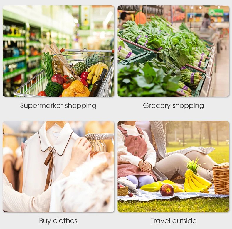 Big Size Thick Nylon Large Tote ECO Reusable Polyester Portable Shoulder Women's Handbags Folding Pouch Shopping Bag Foldable