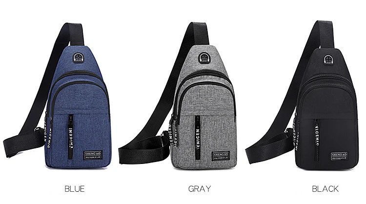 Travel Men's Handbags USB Chest Bag Designer Messenger Crossbody Bags Water-Proof Shoulder Bag Diagonal Package Sports Back Pack