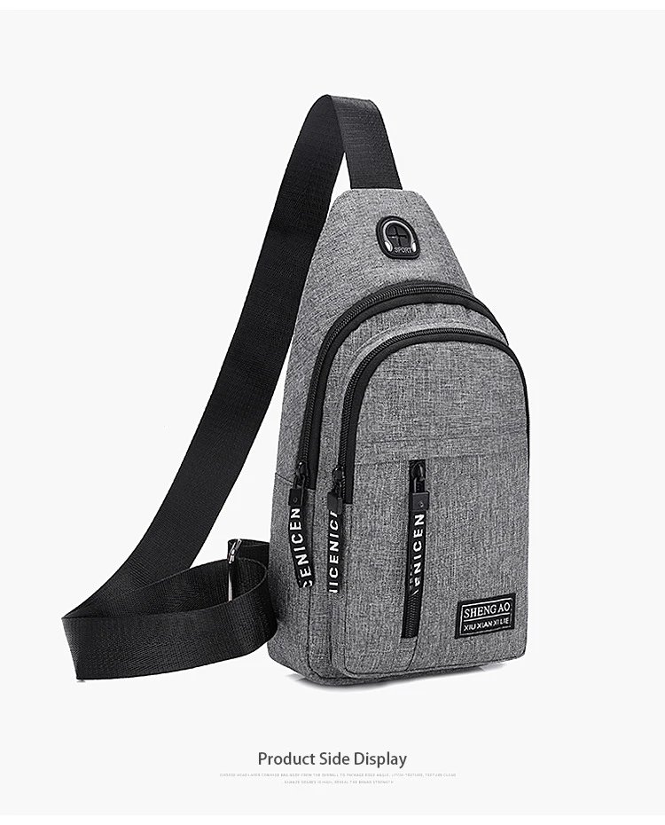 Travel Men's Handbags USB Chest Bag Designer Messenger Crossbody Bags Water-Proof Shoulder Bag Diagonal Package Sports Back Pack