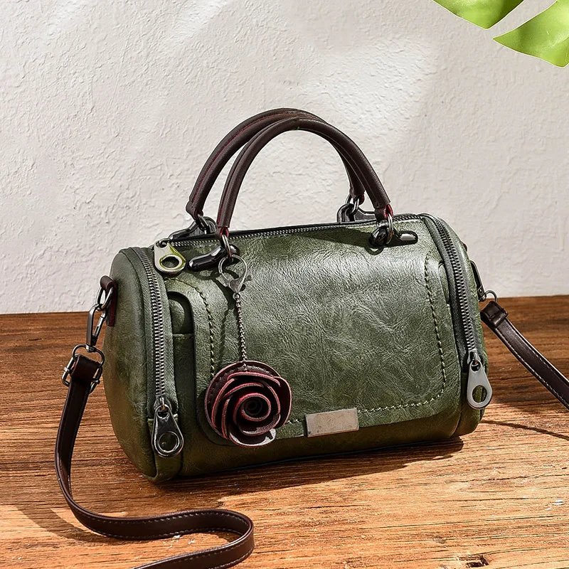 2023 New flowers Pendant  Women's fashion Boston bags single shoulder bag ladies crossbody bag PU messenger bag