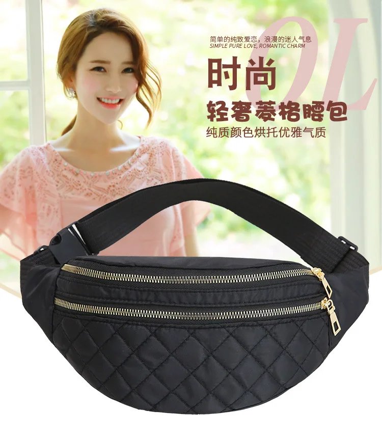 Waist Bag Women Men Waterproof Pocket Fashion Casual Chest Handbag Unisex Sports Travel Purse Plaid Waist Pack Belly Bags Case