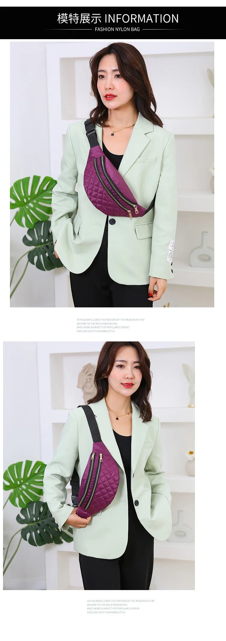 Waist Bag Women Men Waterproof Pocket Fashion Casual Chest Handbag Unisex Sports Travel Purse Plaid Waist Pack Belly Bags Case